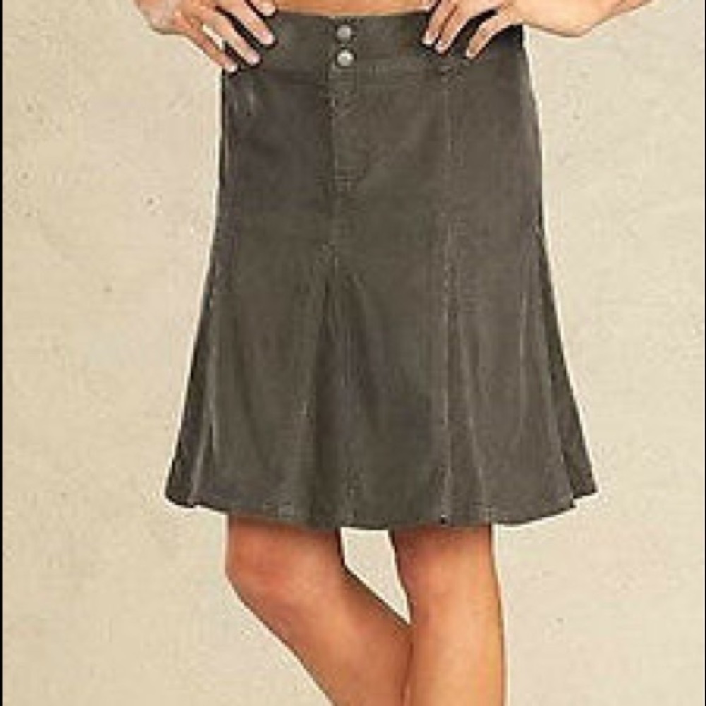 Athleta Whenever Corduroy Olive Green Skirt Sz 10